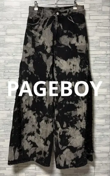 미사용 새상품 PAGEBOY 와이드 데님 팬츠 블리치 배기