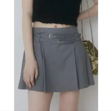 [EMODA] 더블 벨트 플리츠 스커트 S 사이즈