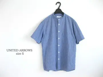 새상품급 UNITED ARROWS 남성용 셔츠 반팔 S 코튼 밴드 카라