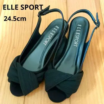 ELLE SPORT 블랙 오픈토 샌들 24.5cm