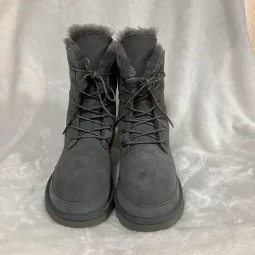 AU&MU 어그 부츠 25cm 그레이 퍼 레이스업