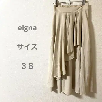 elgna 베이지 플레어 스커트 화려함