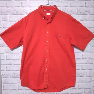 LACOSTE 라코스테 오렌지 L 반팔 셔츠 원포인트 빅 사이즈