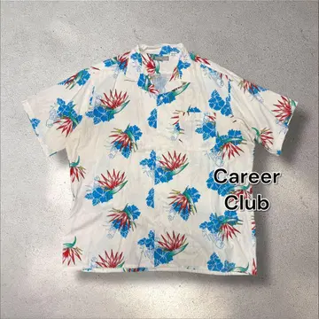 USA산 Career Club 꽃무늬 아로하 셔츠 올 패턴