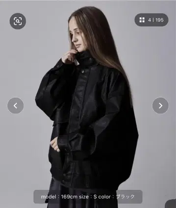 CLEL 빈티지 디자인 인조 가죽 블루종 XS 블랙