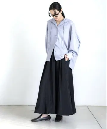 크루레 crewre 나일론 드레이프 맥시 스커트
