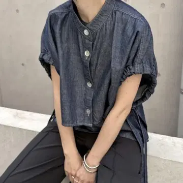 [큐어노스] web 한정 데님 컬러 셋업 파랑 콜라주 새상품급