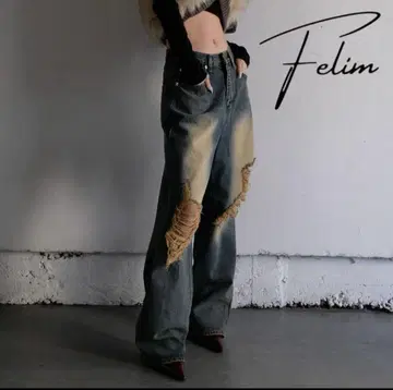 FELIM 데미지 데님 청바지