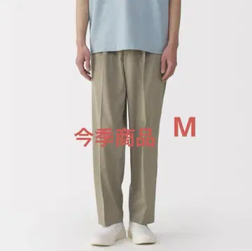MUJI 신사 통기성 턱 테이퍼드 팬츠 M