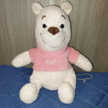 도쿄 디즈니랜드 곰돌이 푸 봉제인형 핑크 레트로
