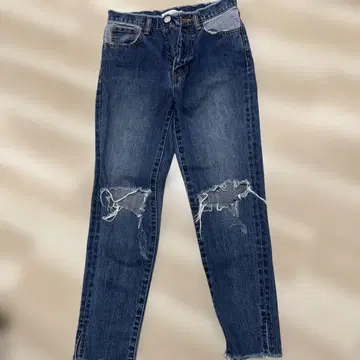 MOUSSY 마우지 여성용 데미지 데님 블루