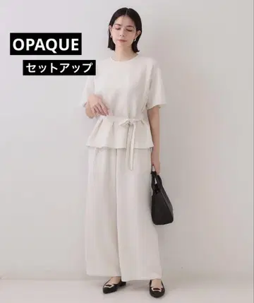 OPAQUE 아이보리 셋업 반팔 와이드 팬츠