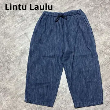 Lintu Laulu 데님 이지 팬츠 사루엘 팬츠 내추럴 면 린넨