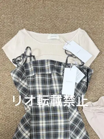 andmary Karen 체크 미니 드레스 베이지 M