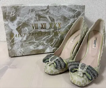 세븐 트웰브 서티 레오파드 무늬 펌프스 size 35 라이트 그린