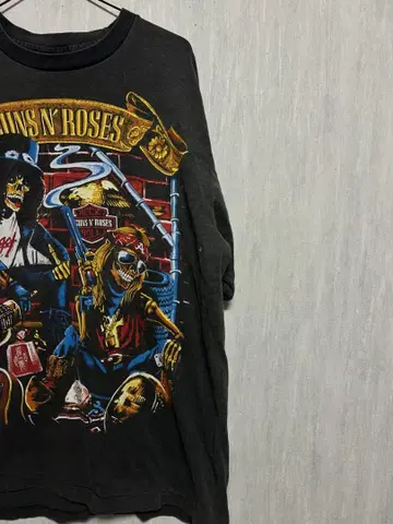 GUNS N' ROSES 스컬 디자인 티셔츠 밴드 티셔츠
