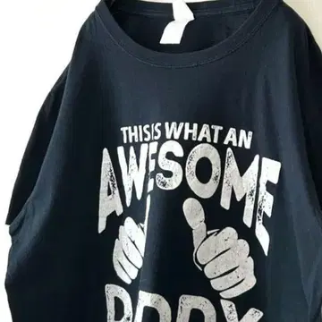 길단 AWESOME DADDY 티셔츠 L 블랙 구제 의류