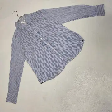 고품질 Harriss 블라우스 긴팔 프릴 장식 스트라이프 일본제 M