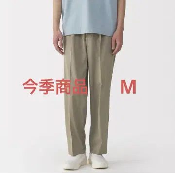 MUJI 신사 통기성 턱 테이퍼드 팬츠 M