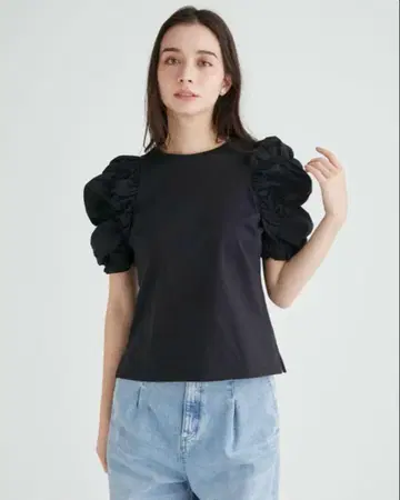 셀포드 셔링 슬리브 티셔츠