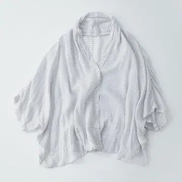 [새상품급] nest robe 네스트로브 깅엄 체크 린넨 블라우스