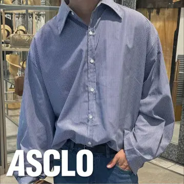 ASCLO Stripe Shirt 네이비 미사용 새상품