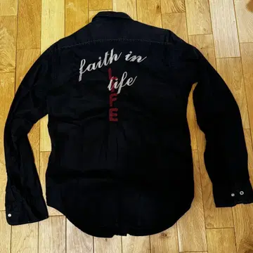 GUESS 자수 블랙 긴팔 셔츠 사이즈 S