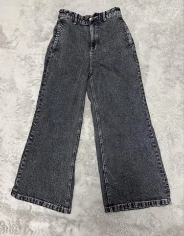 CLEL 블랙 와이드 팬츠