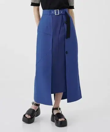 UNITEDTOKYO 144344001 커버 쉐이프 아시메 스커트 블루