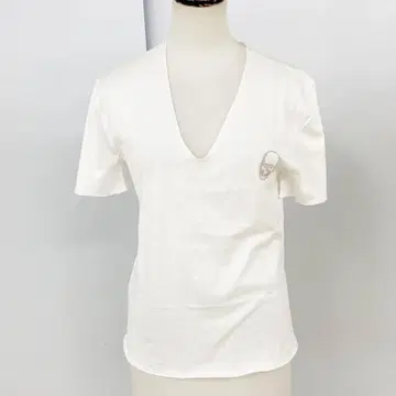 새상품급 루시앙페라피네 T셔츠 스컬 스와로브스키 코튼 화이트