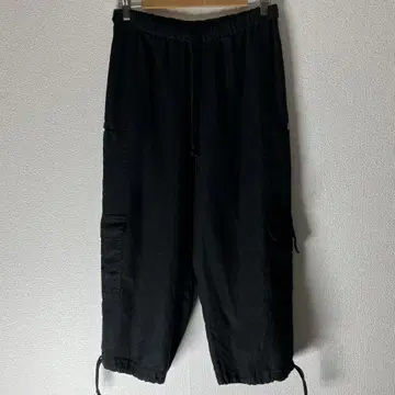 FLAX 린넨 블랙 팬츠 이지 팬츠 카고 팬츠 S 린넨 블랙