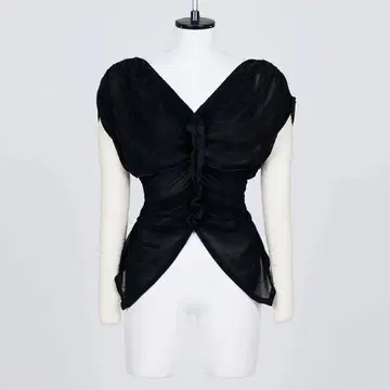 [ fetico ] VELVET TULLE SHIRRING TOP