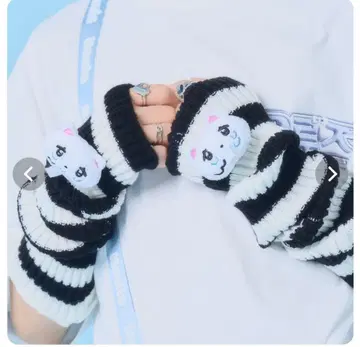 hauls 신! 손발 모두 사용 가능! 줄무늬 레그 워머 화이트