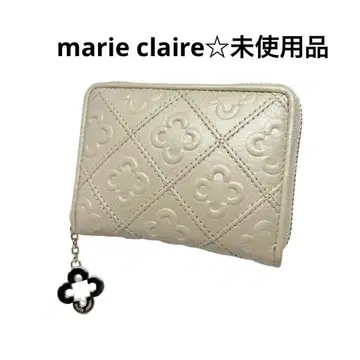 marie claire 미사용품 코인 케이스 베이지 계열 고급 가죽