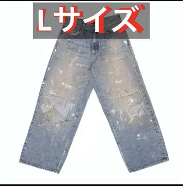 TSY RIPPED WIDE STRAIGHT DENIM INDIGO