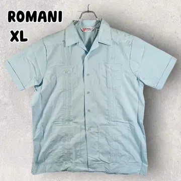 Cuba Shirt 쿠바 셔츠 반팔 XL 라이트 블루 자수