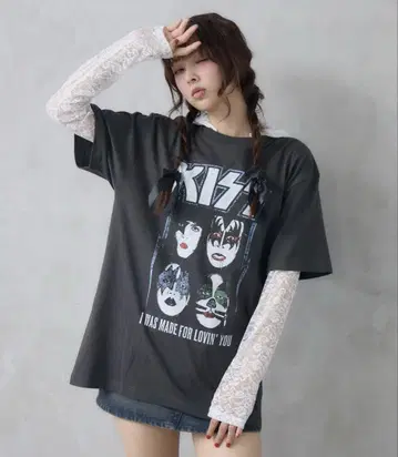 UNISEX [ KISS ] 그런지 락 티셔츠