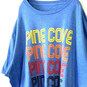 빈티지 PINE COVE T셔츠 블루 파랑 구제 의류