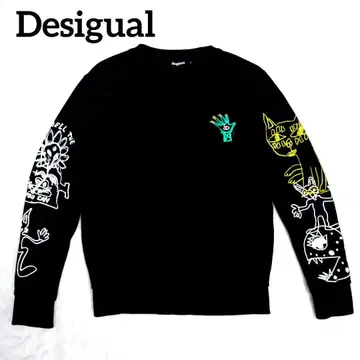 Desigual 데지구알 개성적인 멋 블랙 맨투맨 유니섹스