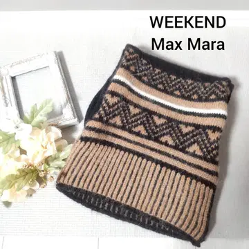 WEEKEND Max Mara 스톨 머플러 블랙 브라운 기하학