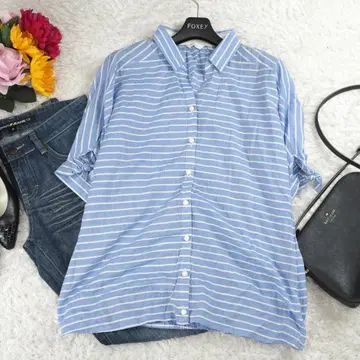 G1407*allureville 알아바일 보더 패턴 블라우스 셔츠