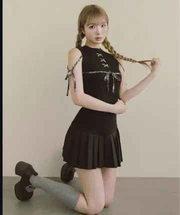 Darich 다리치 도킹 레이스업 미니 원피스