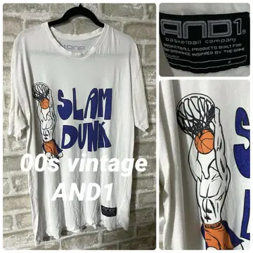 빈티지 00년대 AND1 남성용 XL 티셔츠 SLAM DUNK