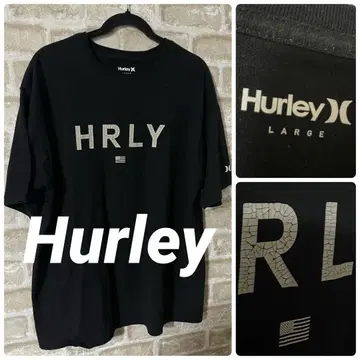 Hurley 남성용 L 티셔츠 빅 로고 갈라짐 로고 할리 성조기