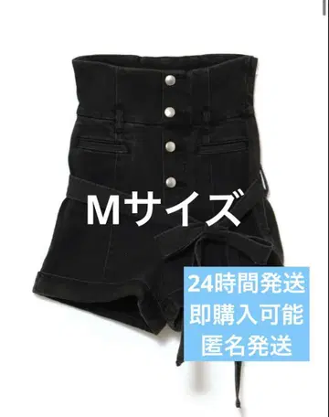 M 블랙 Highwaist ribbon pants andmary