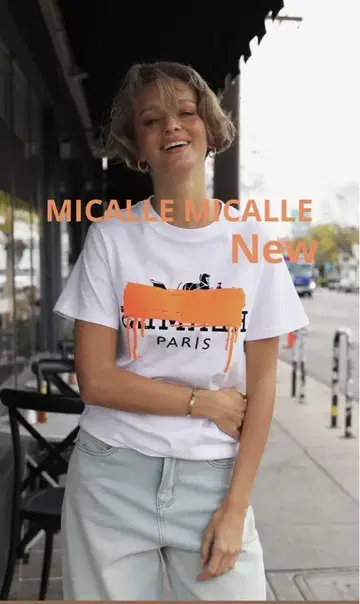 새상품 택 포함 MICALLE MICALLE 패러디 프린트 티셔츠 S