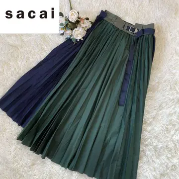 sacai 사카이 코튼 포플린 플리츠 스커트