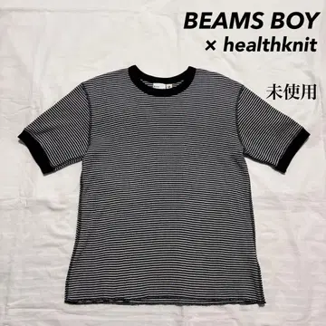 BEAMS BOY x Healthknit 와플 보더 티셔츠