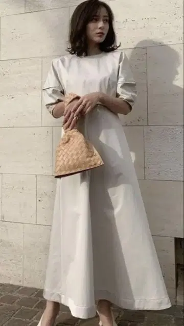 아뉴앙스 anuans 코튼 퍼프 슬리브 원피스 아이보리