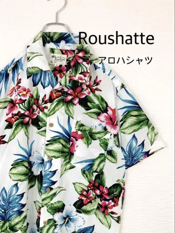 Roushatte 알로하 셔츠 플라워 프린트 레이온